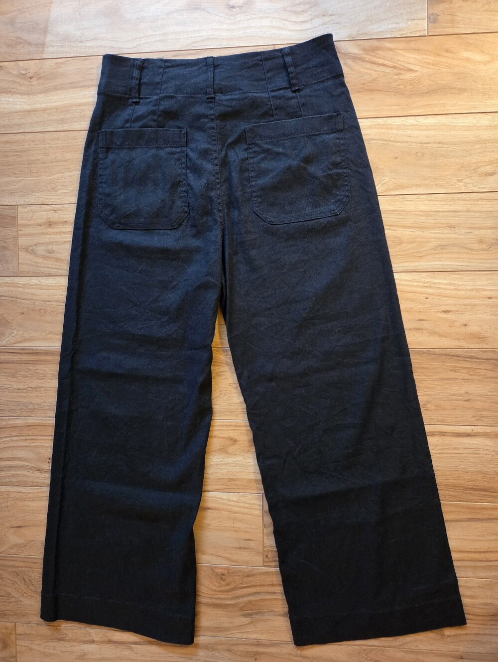 Maeve The Colette Wide Leg Black Viscose Linen Blend Pants 29 - Picture 6 of 11